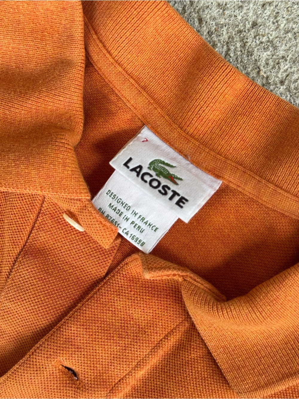Vintage Lacoste Orange Short Sleeve Polo - Picture 4 of 6